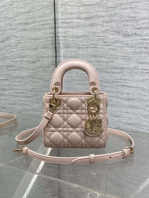 Dior Lady Micro Bag Lambskin with Cannage Stitching - Pale Pink 1 Dior Lady Micro Bag Lambskin with Cannage Stitching - Pale Pink