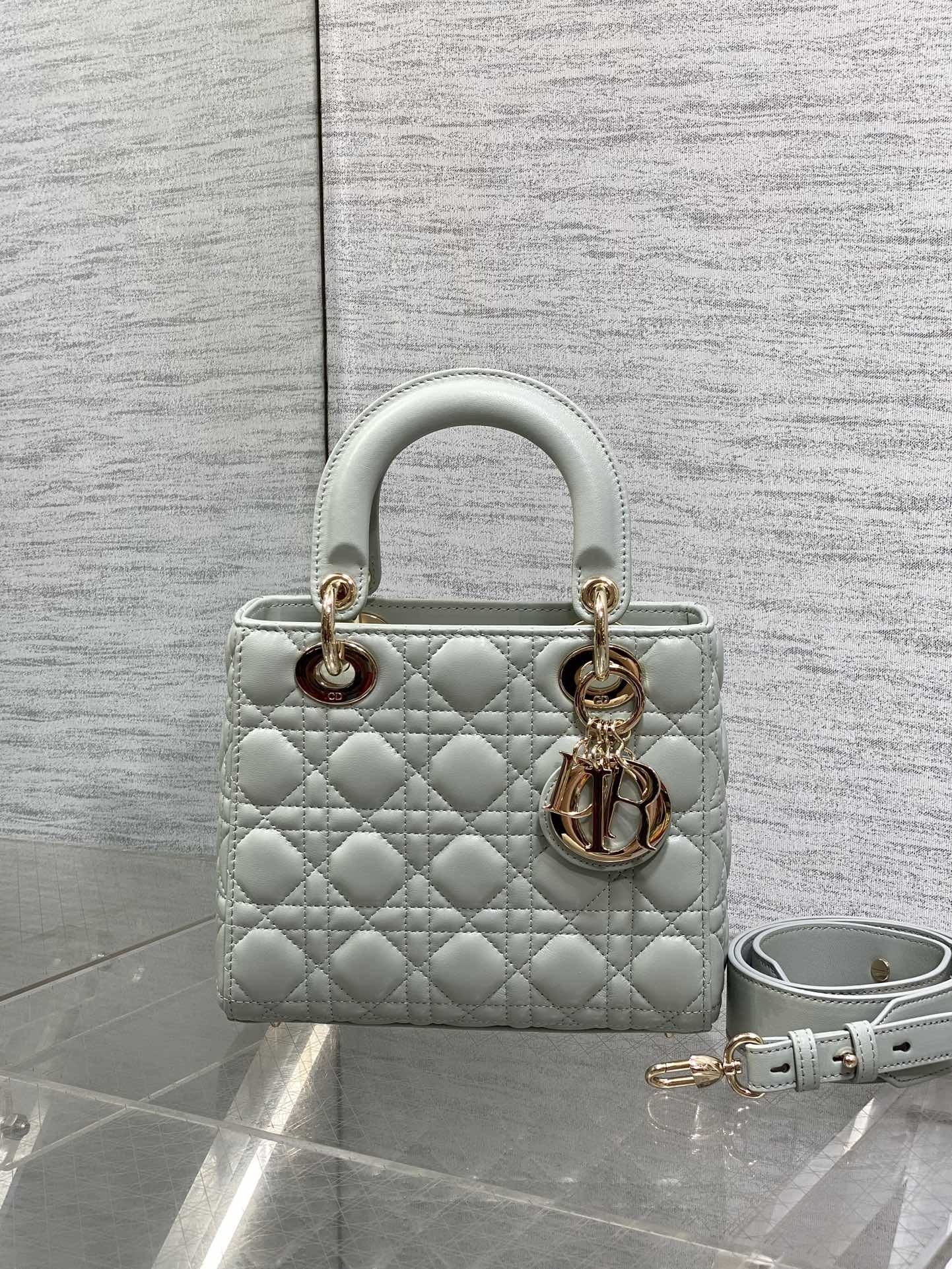 现货‼️Lady戴妃四格系列,经典的包形,甜美又不失优雅,春夏最新颜色,小清新风格🆕,搭配最新的字母肩带