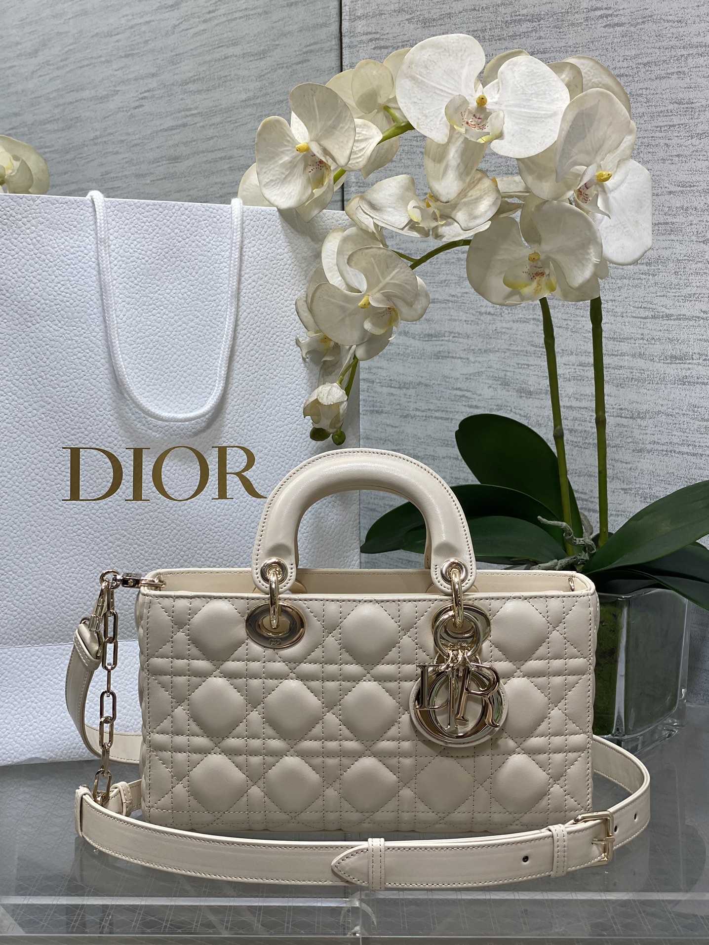 𝐃-𝐉𝐨𝐲 Último color blanco marfil Gran forro de cuero original con cachemira