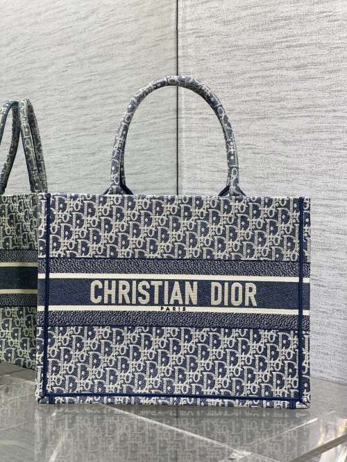 Dior Book Tote Bag Medium Blue Dior Oblique Embroidery, 36 x 28 x 16 cm 1 Dior Book Tote Bag Medium Blue Dior Oblique Embroidery, 36 x 28 x 16 cm