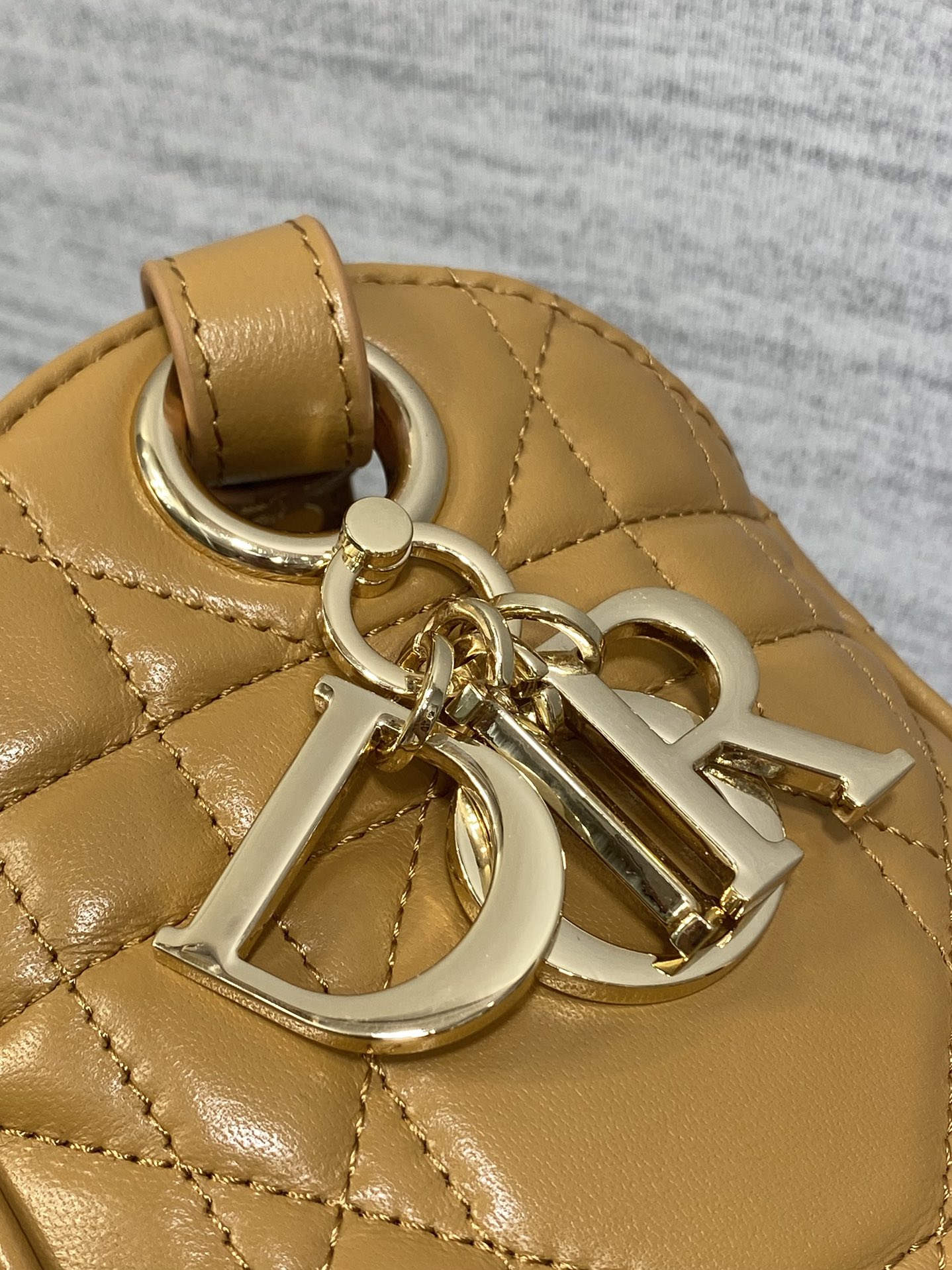 Dior Caro Small Bucket Bag Caramel - Lambskin Leather with Drawstring Closure 5 i1753076409 9380 2
