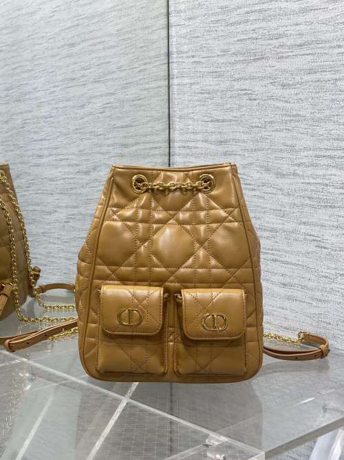 Dior Caro Multicarry Backpack Large, Lambskin Leather, Bucket Bag, Camel 1 Dior Caro Multicarry Backpack Large, Lambskin Leather, Bucket Bag, Camel