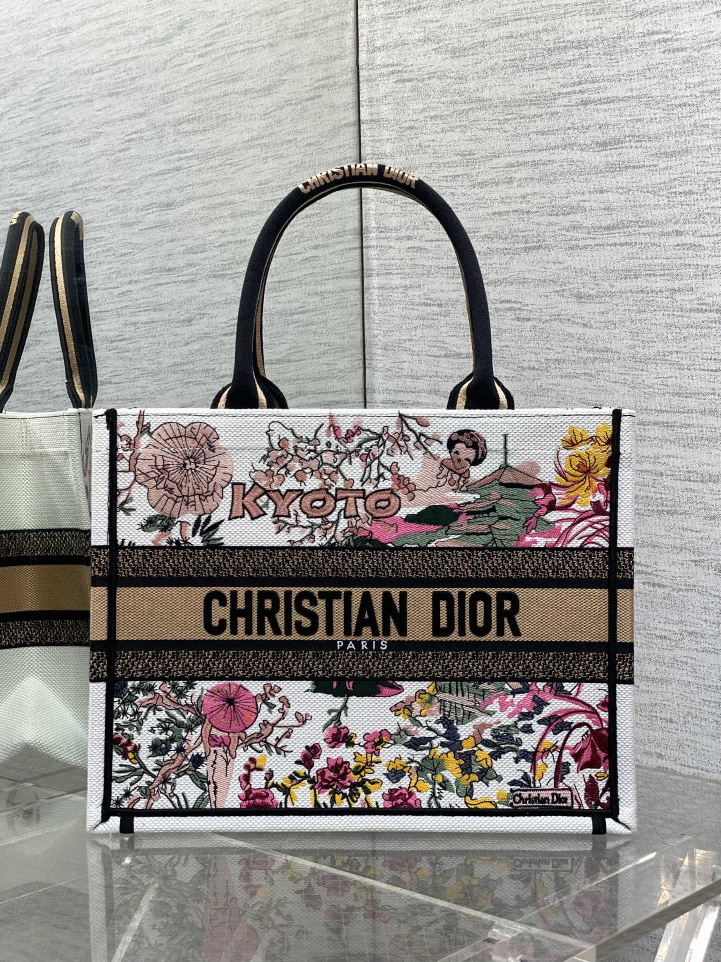 Dior Souvenir Kyoto Capsule Collection Tote Bag, Lady Embroidery Pattern