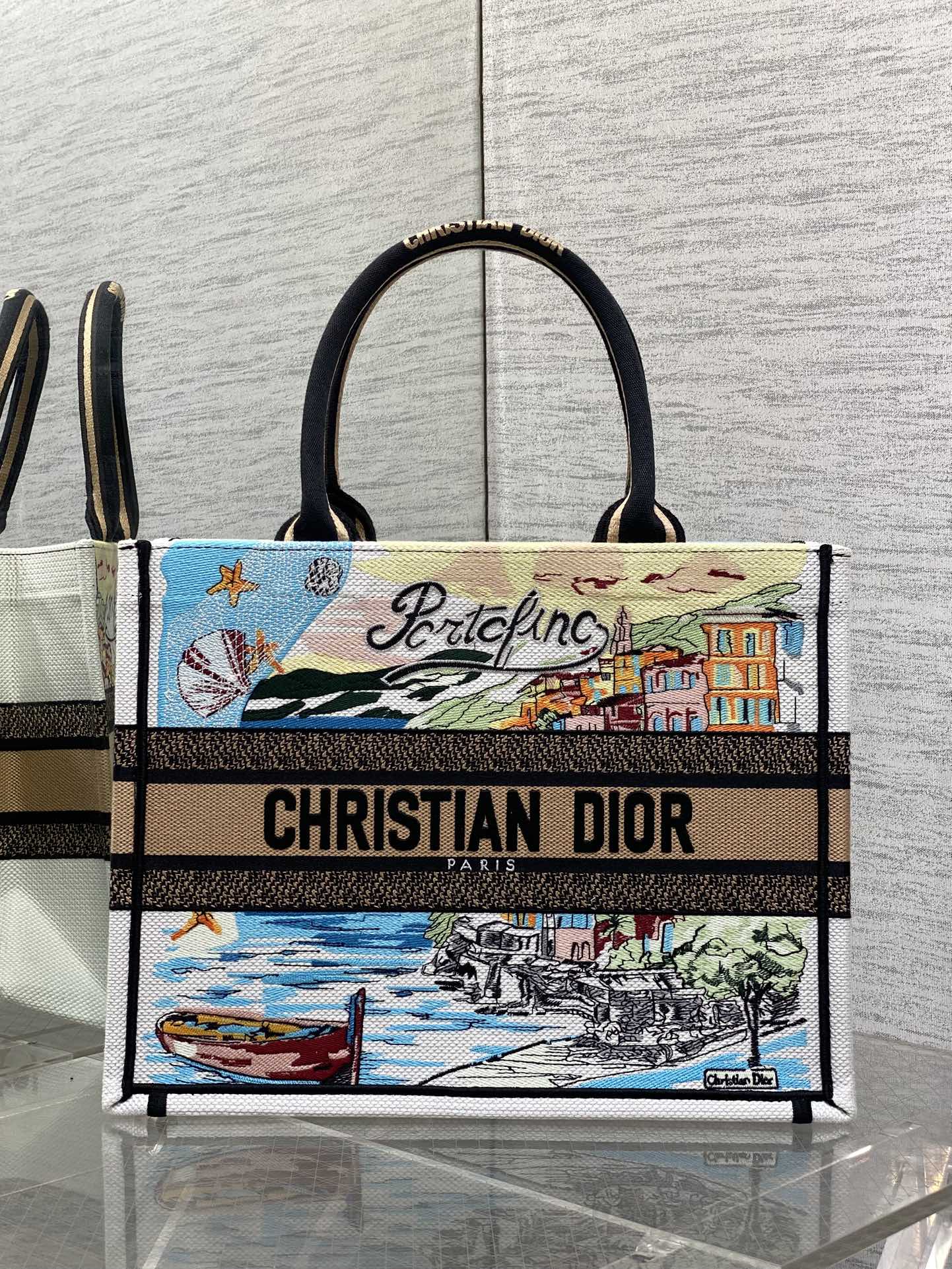 Christian Dior Souvenir Tote Bag with Portofino Embroidery, Summer Capsule