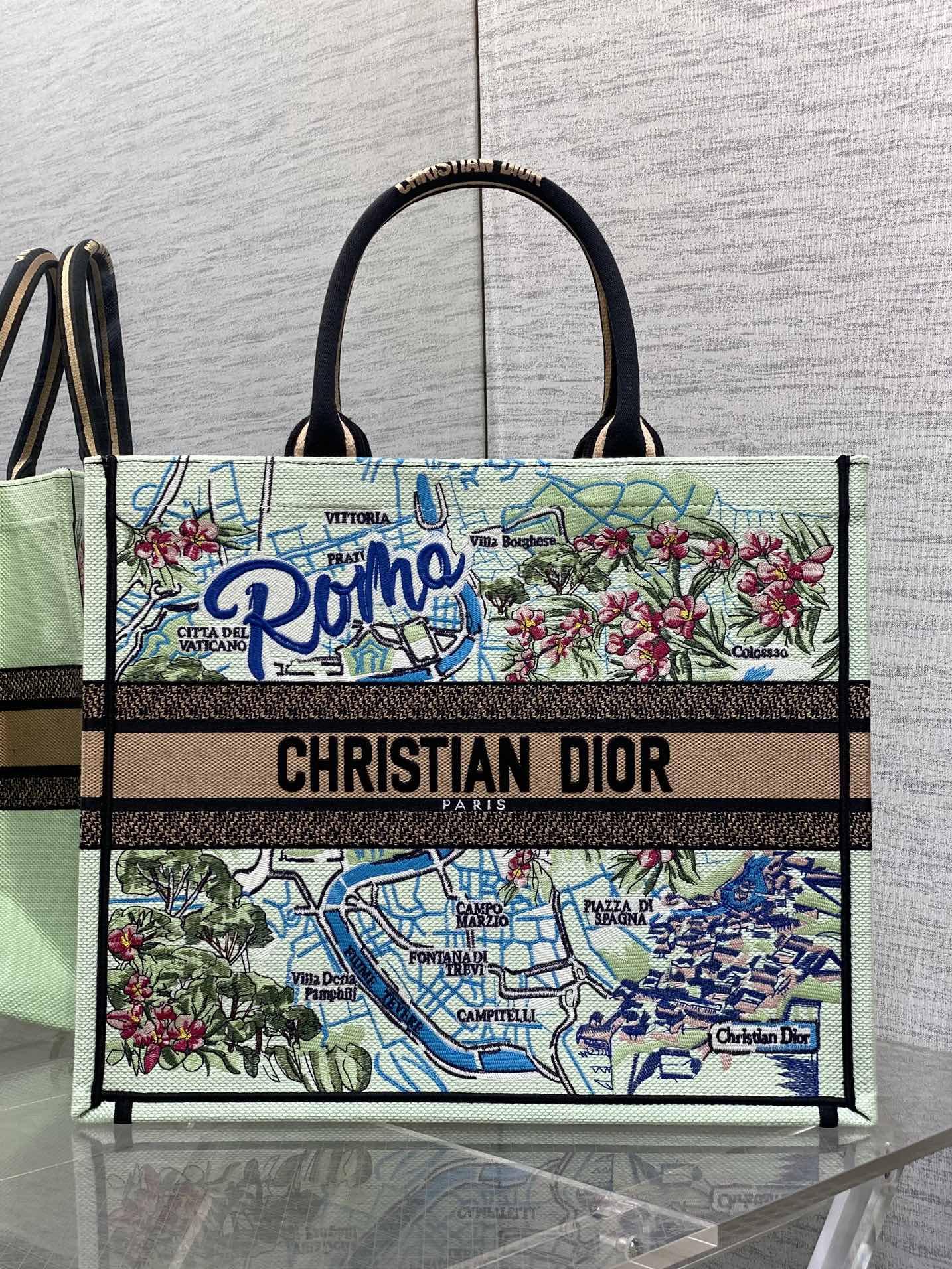 Christian Dior Souvenir Roma Print Tote Bag - Summer Capsule Collection