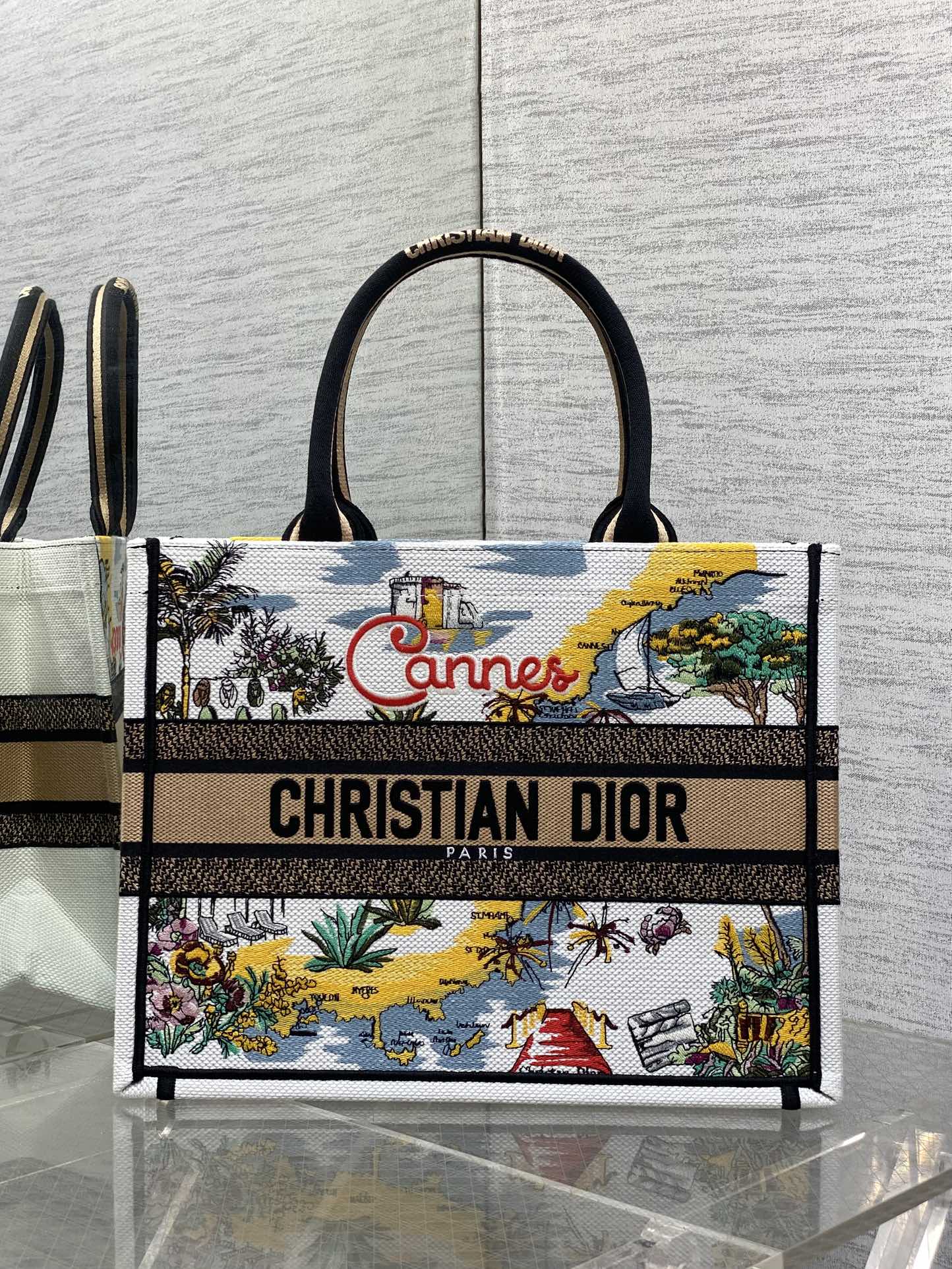Christian Dior Cannes Souvenir Tote Bag, City Print, Summer Capsule Collection