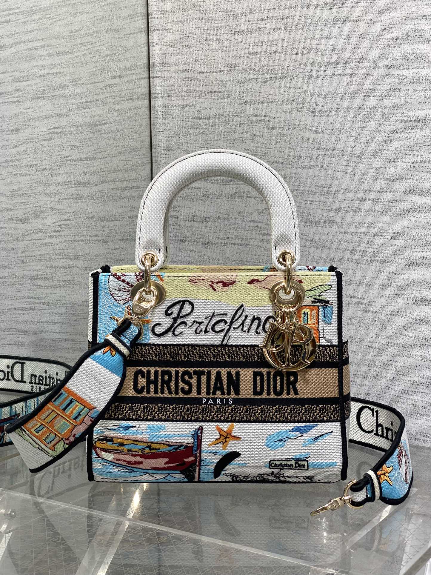Christian Dior Lady D-Joy Bag Summer Series Embroidered Multicolor