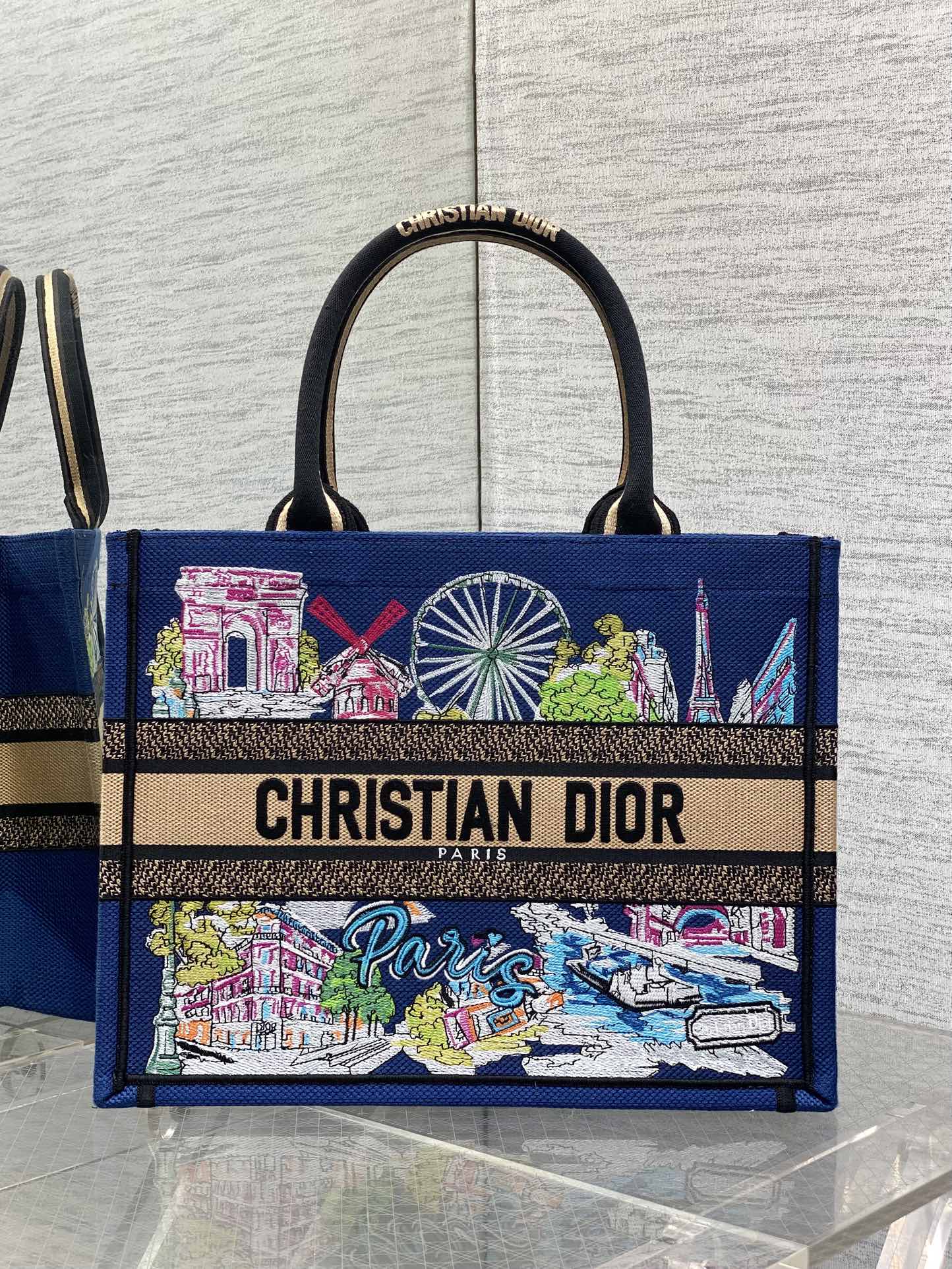 Dior Souvenir Capsule Collection Limited Tote Bag with Parisian Embroidery