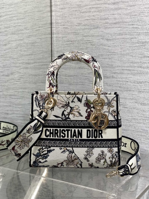 Christian Dior Lady D-Lite Bag: Floral Embroidered Canvas, Summer Collection 1 Christian Dior Lady D-Lite Bag: Floral Embroidered Canvas, Summer Collection