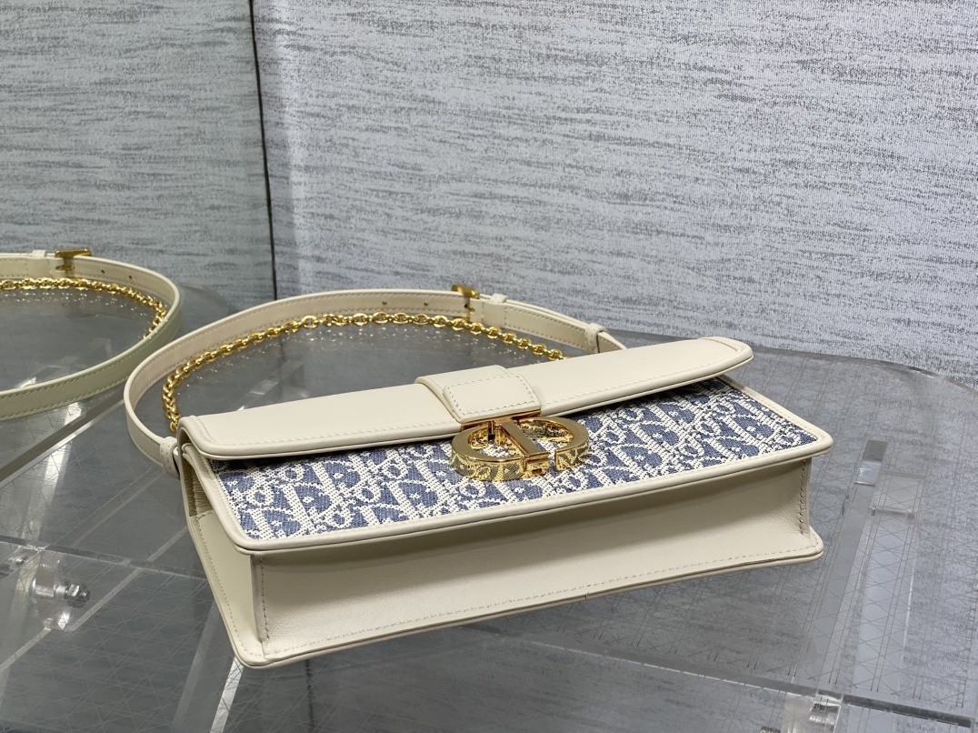 中号现货‼️30 Montaigne蒙田酒椰草系列,太有夏天的感觉啦,天蓝的面料搭配奶白色小牛皮,浅色系