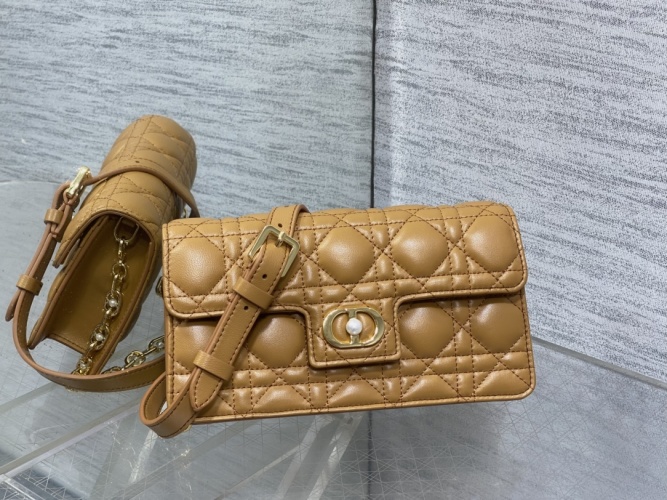 Dior Caramel Lambskin Pearl Chain Bag with Iconic Cannage Stitching 1 Dior Caramel Lambskin Pearl Chain Bag with Iconic Cannage Stitching