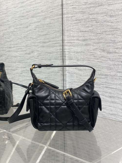 D-Dream Quilted Leather Shoulder Bag with Pockets, Crossbody Handbag 1 D-Dream Quilted Leather Shoulder Bag with Pockets, Crossbody Handbag