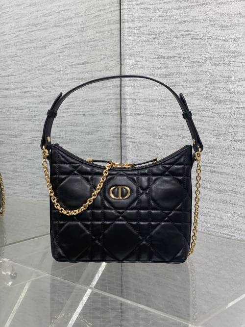 Dior Miss Dior Black Lambskin Shoulder Bag with Cannage Stitching 1 Dior Miss Dior Black Lambskin Shoulder Bag with Cannage Stitching