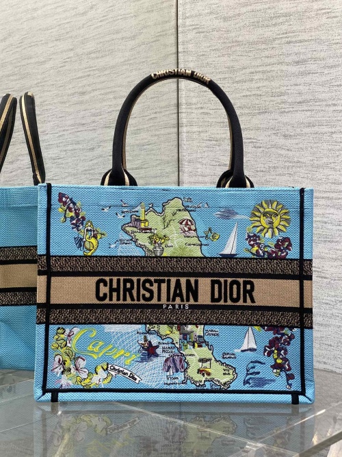 Christian Dior Souvenir Capri Book Tote Bag, City Print Green Island Embroidery 1 Christian Dior Souvenir Capri Book Tote Bag, City Print Green Island Embroidery