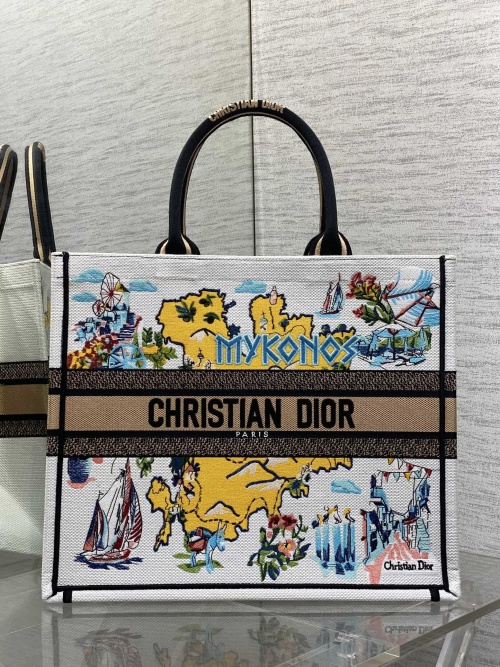Christian Dior Souvenir Mykonos Embroidery Tote Bag, Large Limited Edition 1 Christian Dior Souvenir Mykonos Embroidery Tote Bag, Large Limited Edition