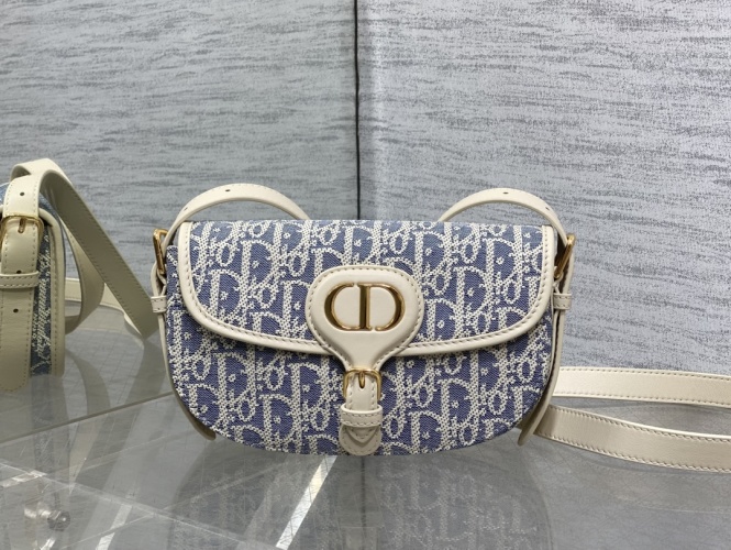 Dior Bobby Oblique Jacquard Shoulder Bag, Adjustable Strap, Blue/White 1 Dior Bobby Oblique Jacquard Shoulder Bag, Adjustable Strap, Blue/White