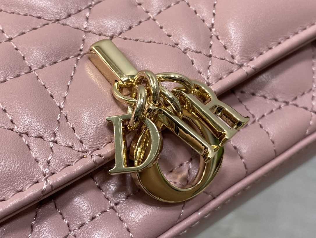 复古粉现货‼️最新珍珠链条包🆕标志性的藤纹格,经典的字母吊饰👏 搭配柔软的羊皮,优雅又时尚🙋 ,亮点在于