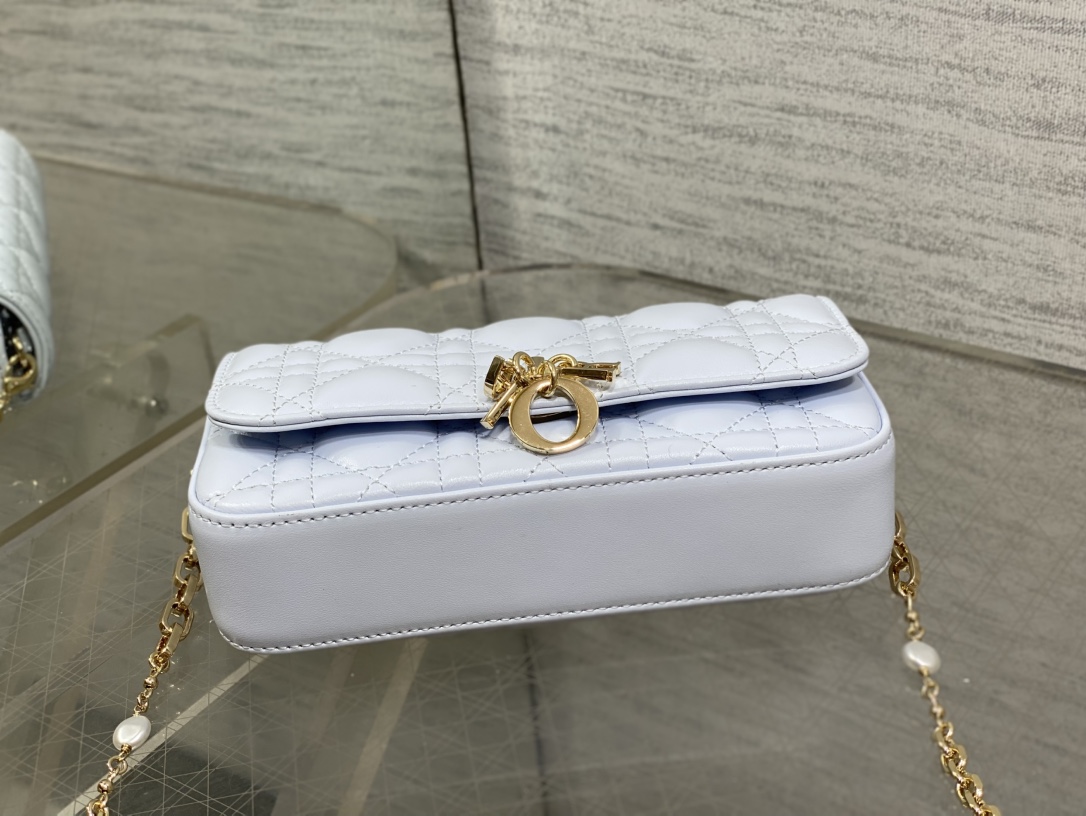 湖水蓝现货‼️最新珍珠链条包🆕标志性的藤纹格,经典的字母吊饰👏 搭配柔软的羊皮,优雅又时尚🙋 ,亮点在于