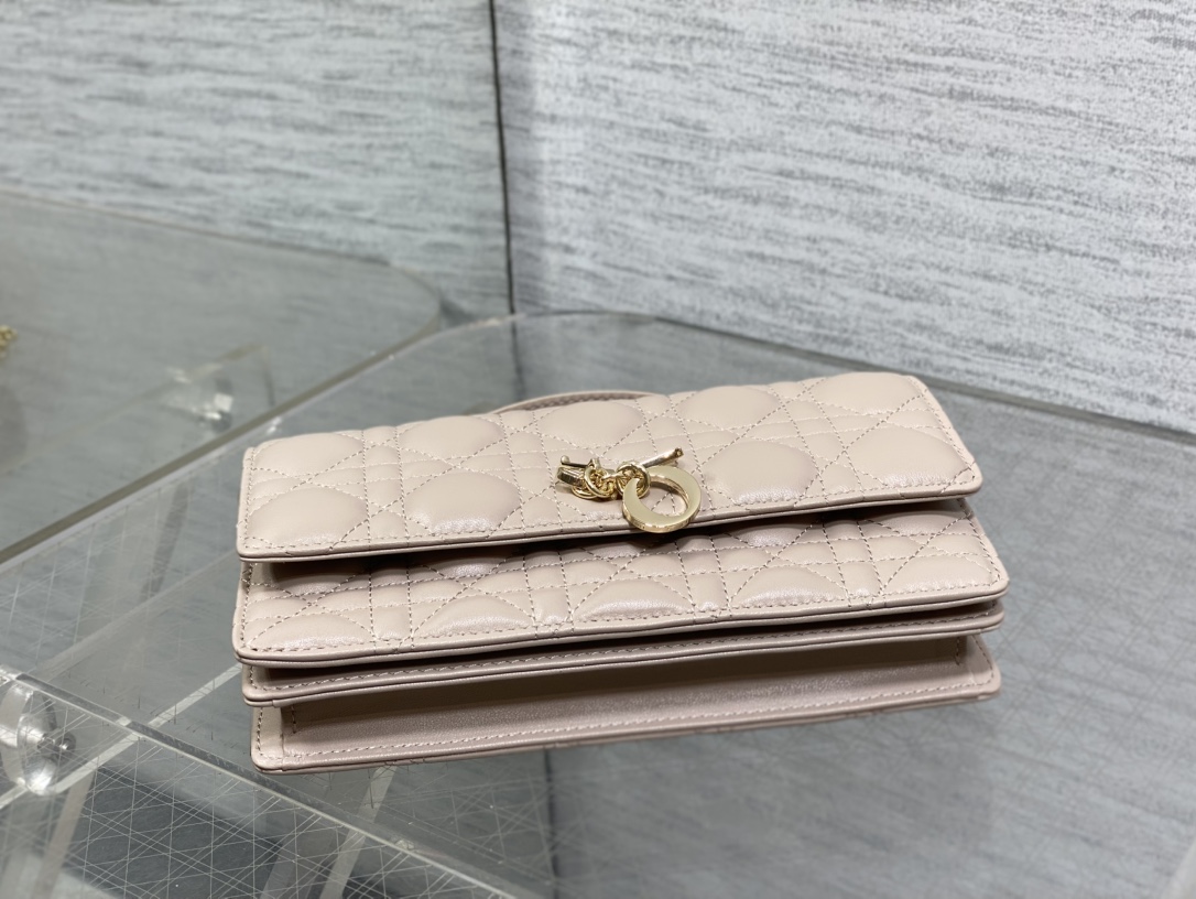 胭脂米杏现货‼️砖柜最新珍珠链条手拿包🆕标志性的藤纹格,经典的字母吊饰👏 ,别致的手柄设计,搭配柔软的羊