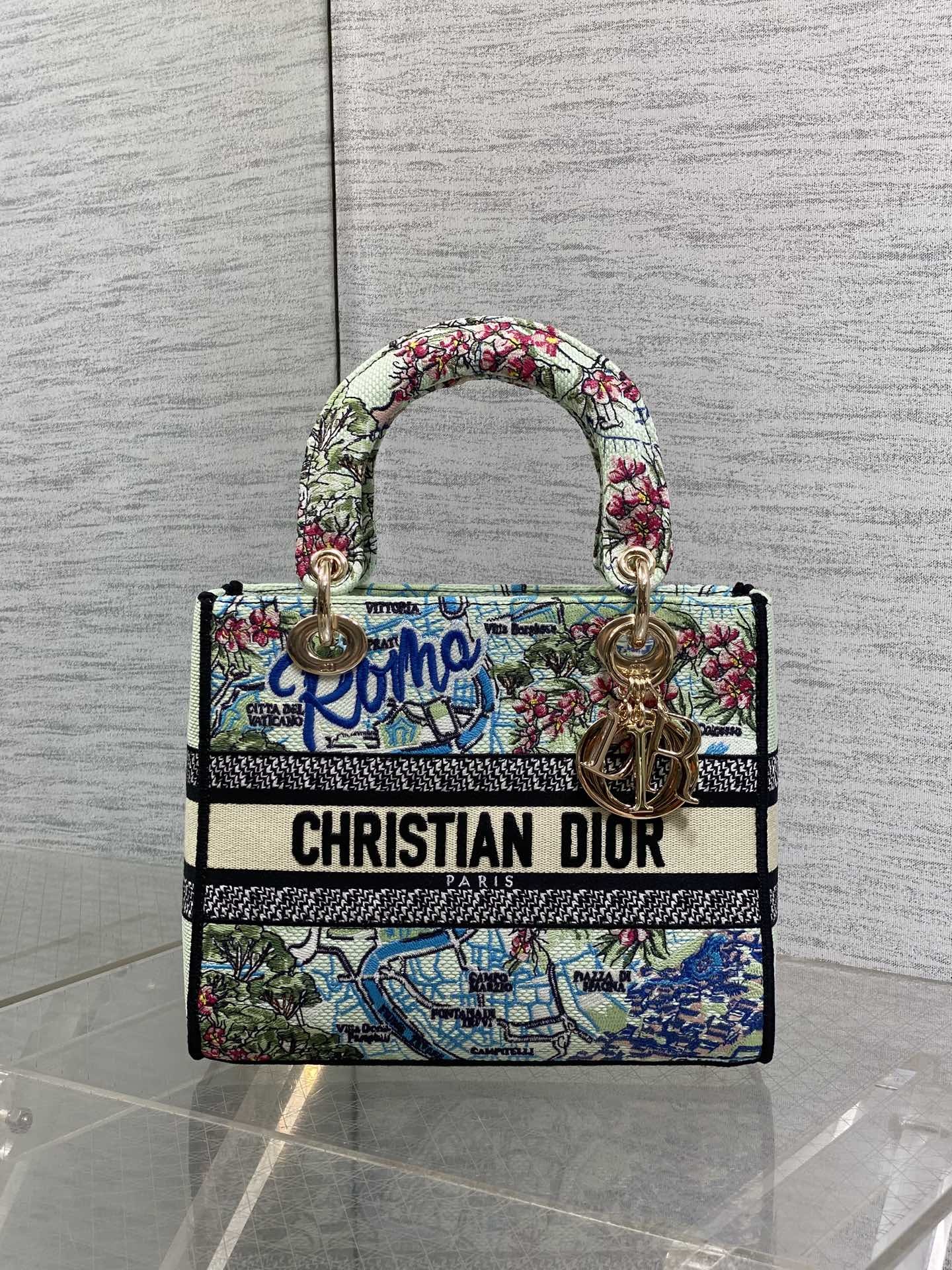 五格现货‼️ Lady最新夏季系列,简洁的拼色,精美绝伦的刺绣,让整个包非常亮眼,大容量的设计 ,凹造型