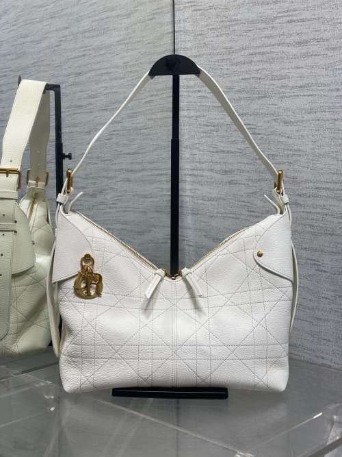 DIOR VOYAGE Series White Leather Shoulder Bag with Adjustable Strap 1 DIOR VOYAGE Series White Leather Shoulder Bag with Adjustable Strap