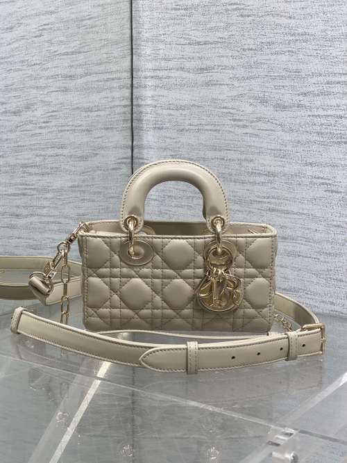 Dior Lady D-Joy Mini Bag Lambskin with Cannage Stitching Latte 1 Dior Lady D-Joy Mini Bag Lambskin with Cannage Stitching Latte