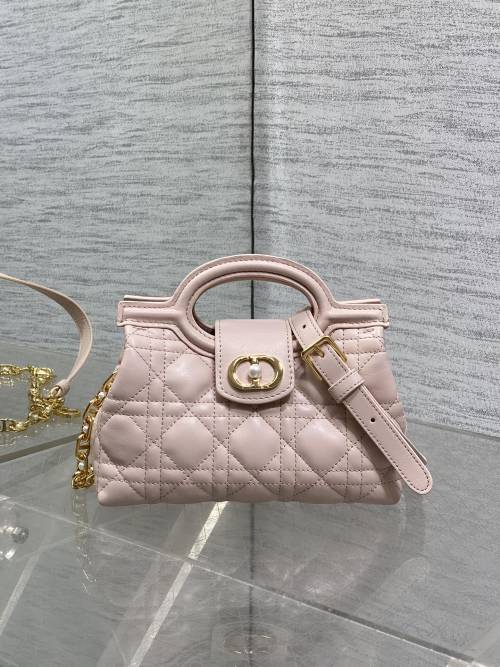 Dior Jolie Top Handle Mini Bag Lambskin Pink Cannage Chain, 18.5*8.5*13cm 1 Dior Jolie Top Handle Mini Bag Lambskin Pink Cannage Chain, 18.5*8.5*13cm