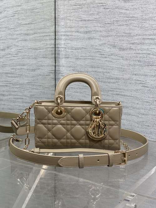 Dior Lady Dior Mini Latte Lambskin Bag with Detachable Straps 1 Dior Lady Dior Mini Latte Lambskin Bag with Detachable Straps