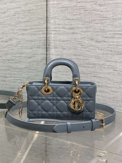 Dior Lady Dior Mini Bag Lambskin Sky Blue with Gold Hardware 1 Dior Lady Dior Mini Bag Lambskin Sky Blue with Gold Hardware