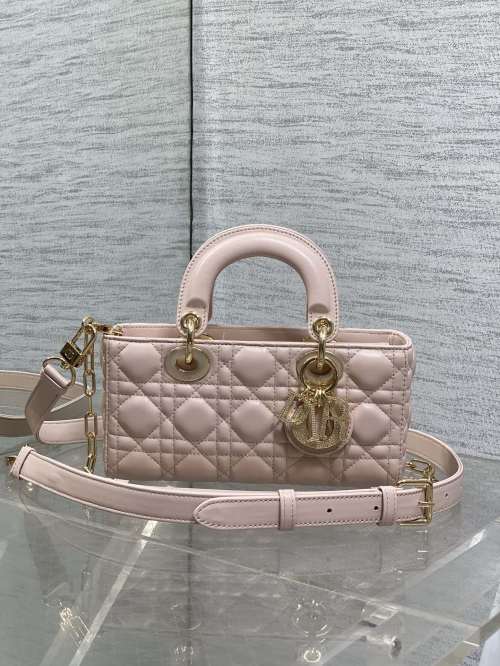 Dior D-Joy Small Diamond Buckle Lambskin Bag with Two Shoulder Straps 1 Dior D-Joy Small Diamond Buckle Lambskin Bag with Two Shoulder Straps