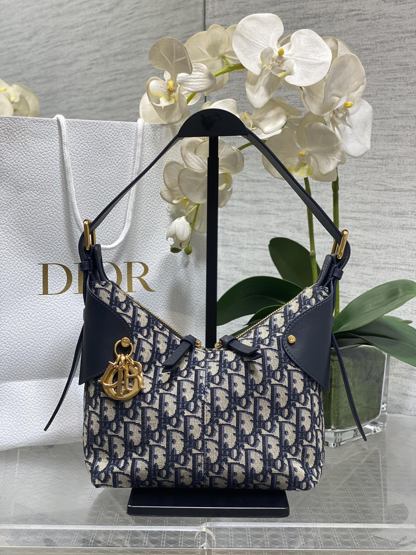 Dior Voyage Blue Oblique Jacquard with Navy Leather everyday