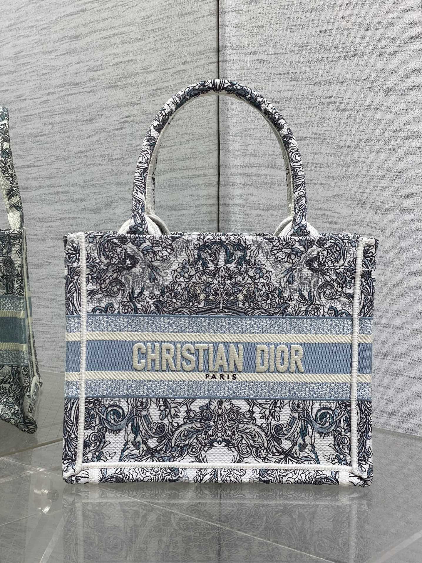 Dior Style Blue Tote Bag Lookbook Reference image 1