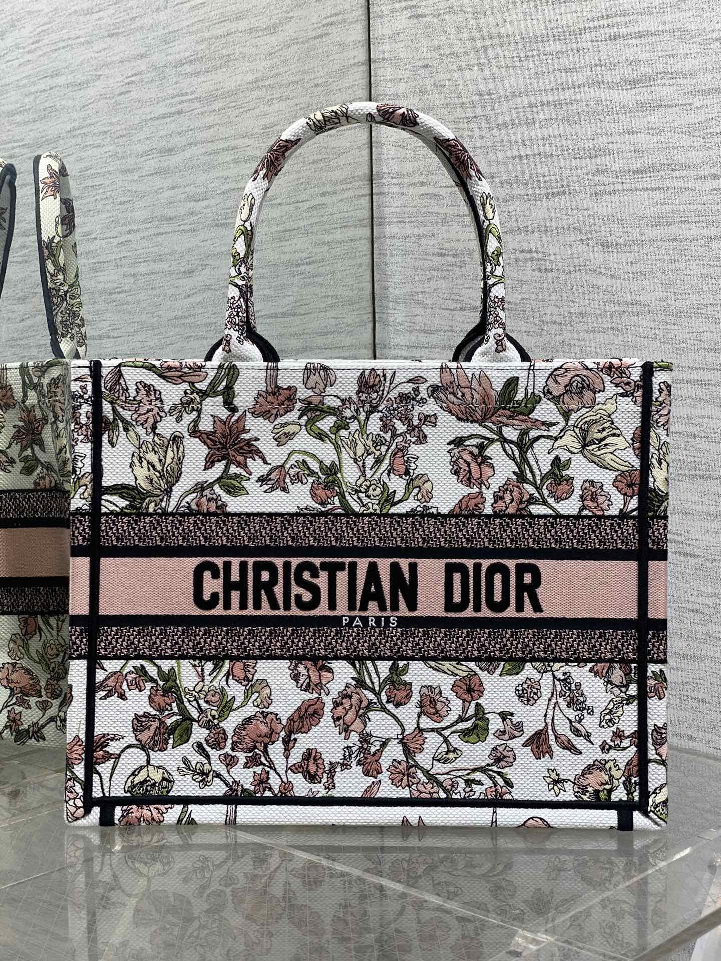 Dior Style Pink Canvas Tote Bag Lookbook Reference image 1