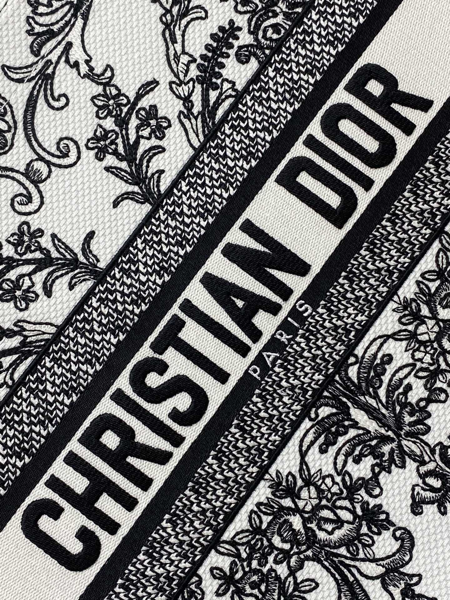 Dior Style Black Canvas Tote Bag Lookbook Reference image 2