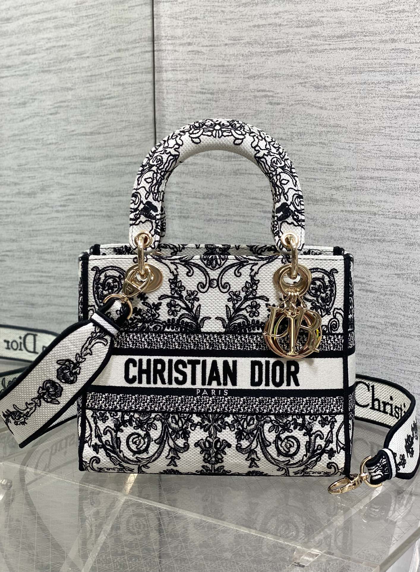 Dior Style Black Canvas Top Handle Bag Lookbook Reference image 1