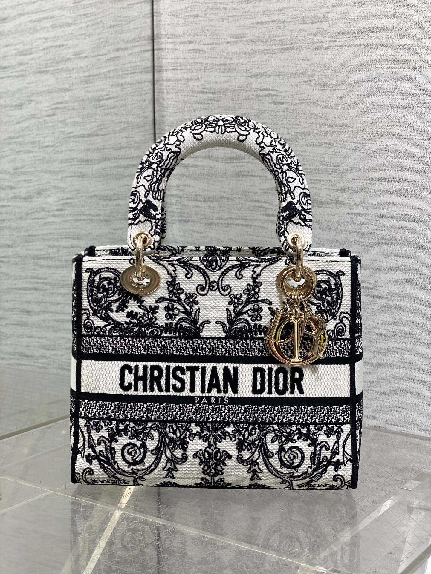 Dior Style Black Canvas Top Handle Bag Lookbook Reference image 2