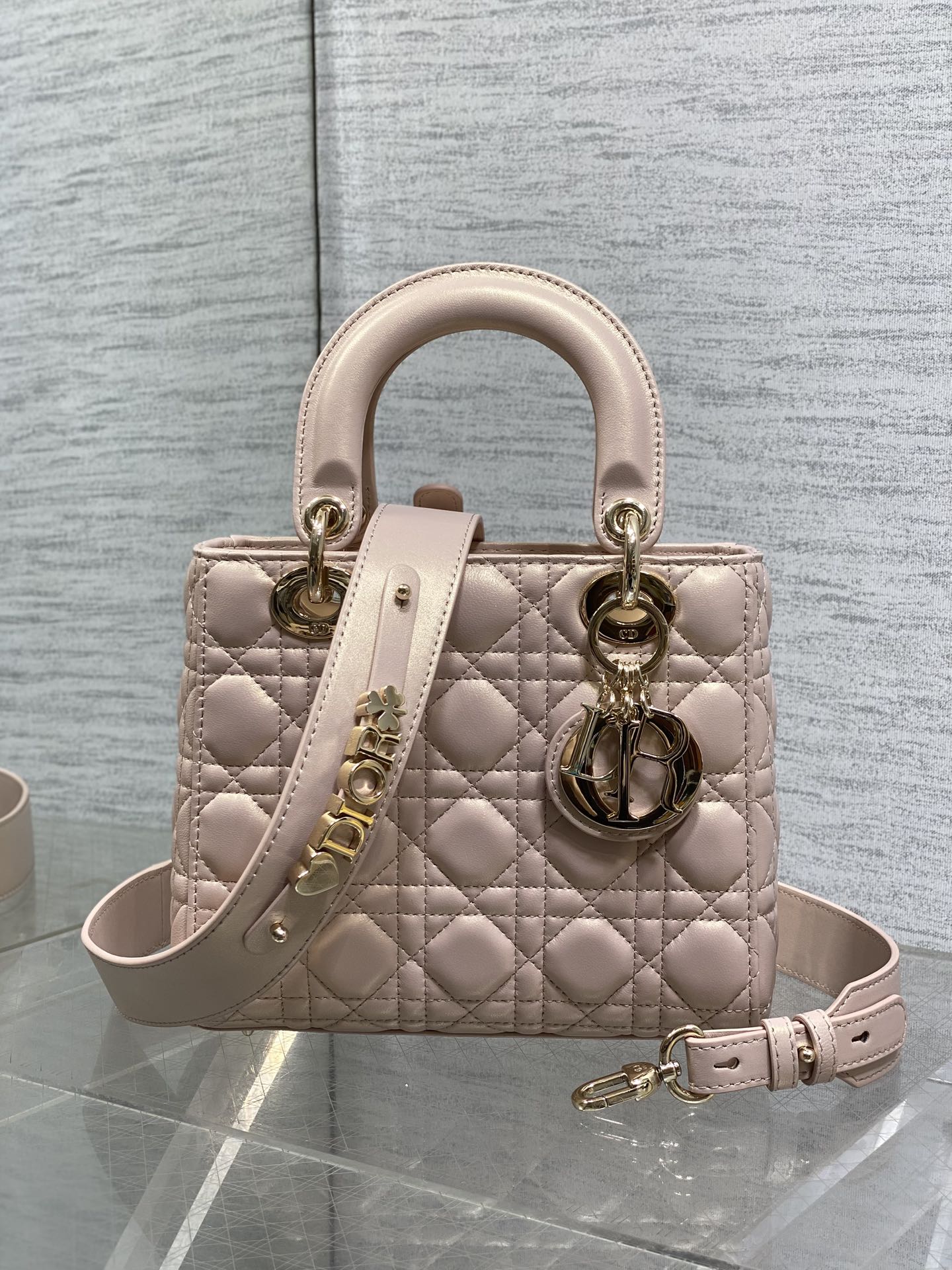 现货‼️Lady戴妃四格系列，经典的包形，甜美又不失优雅，春夏最新颜色，小清新风格🆕，搭配最新的字母肩带