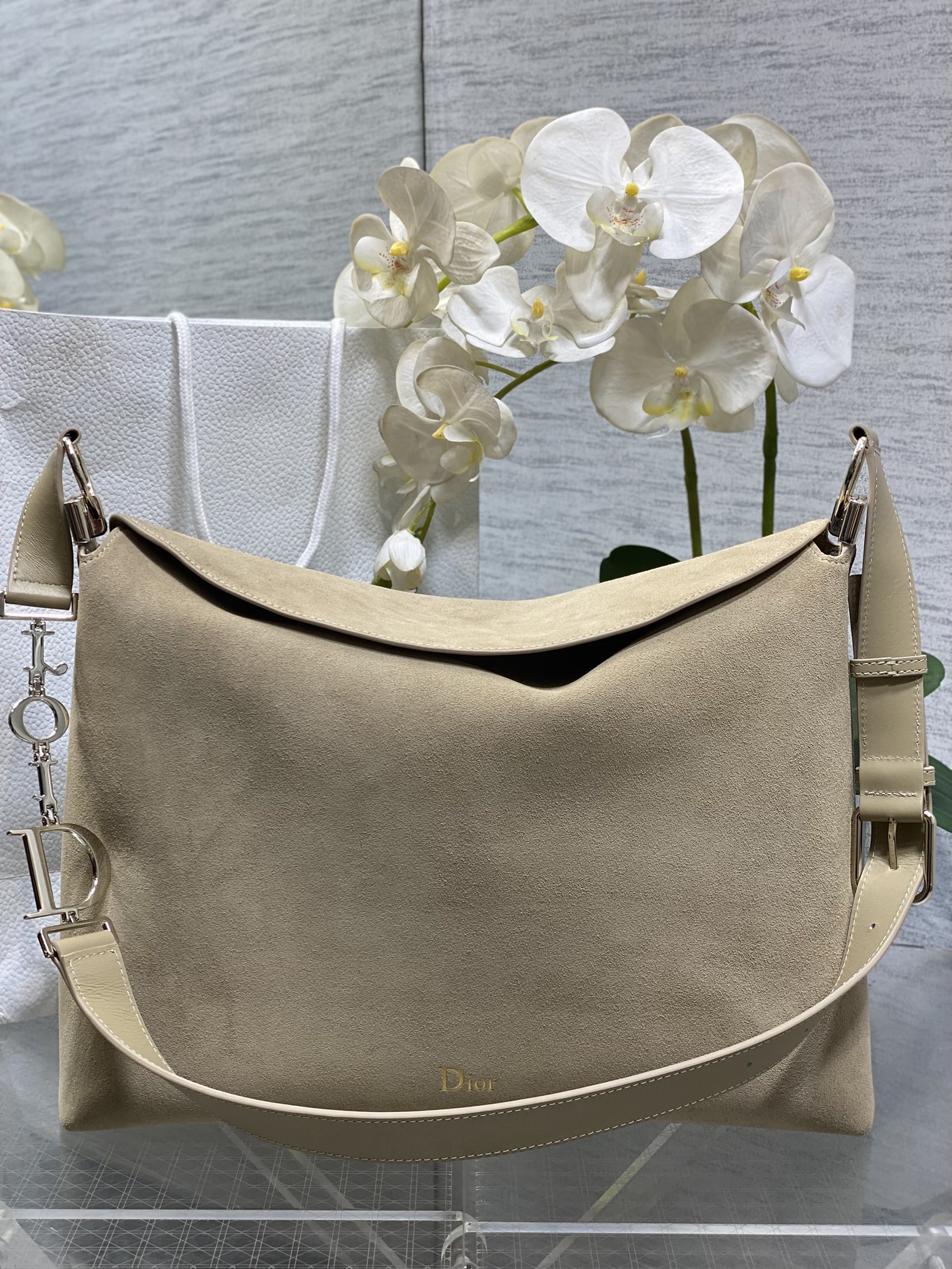 Dior Beige suede shoulder everyday