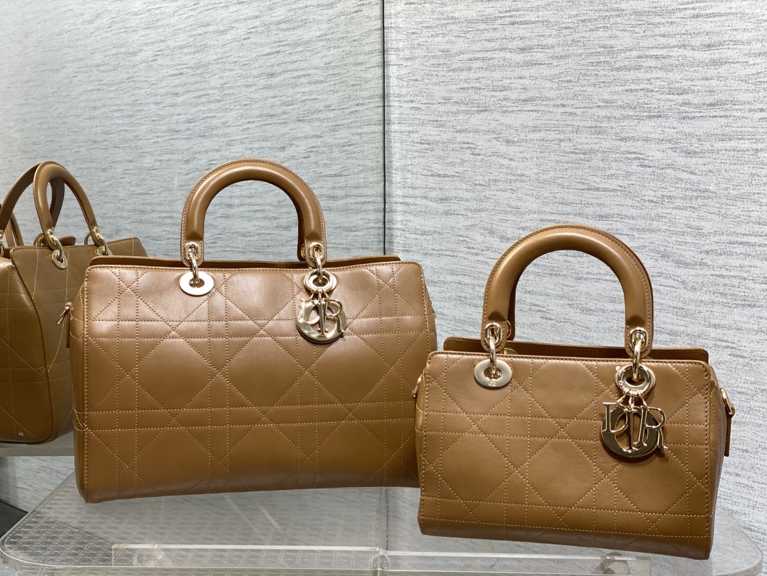 Dior Lady Cognac Brown handheld everyday