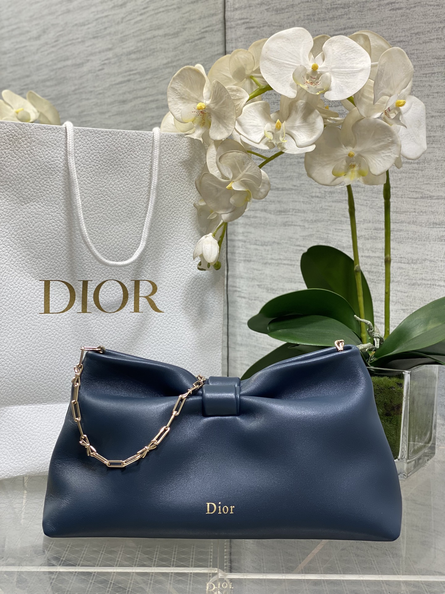 Dior Navy blue leather shoulder everyday