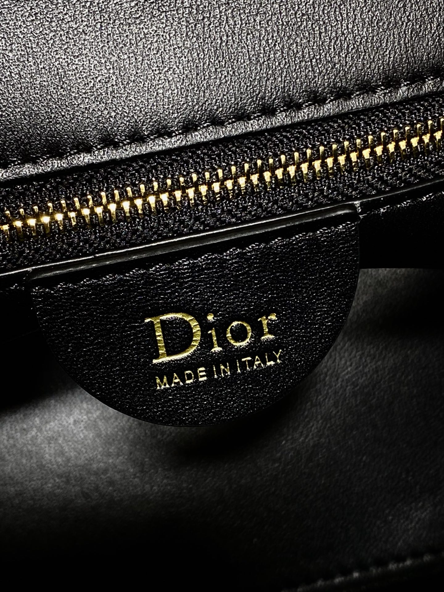 DIOR Black Quilted Foldover Tote Bag