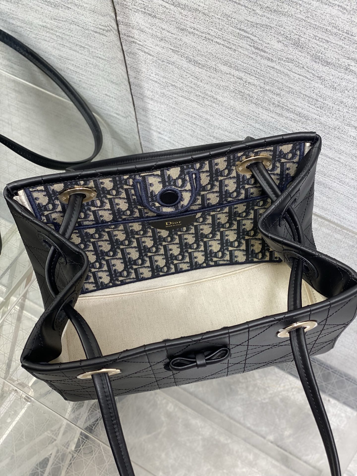 dior small black promenade shopping bag