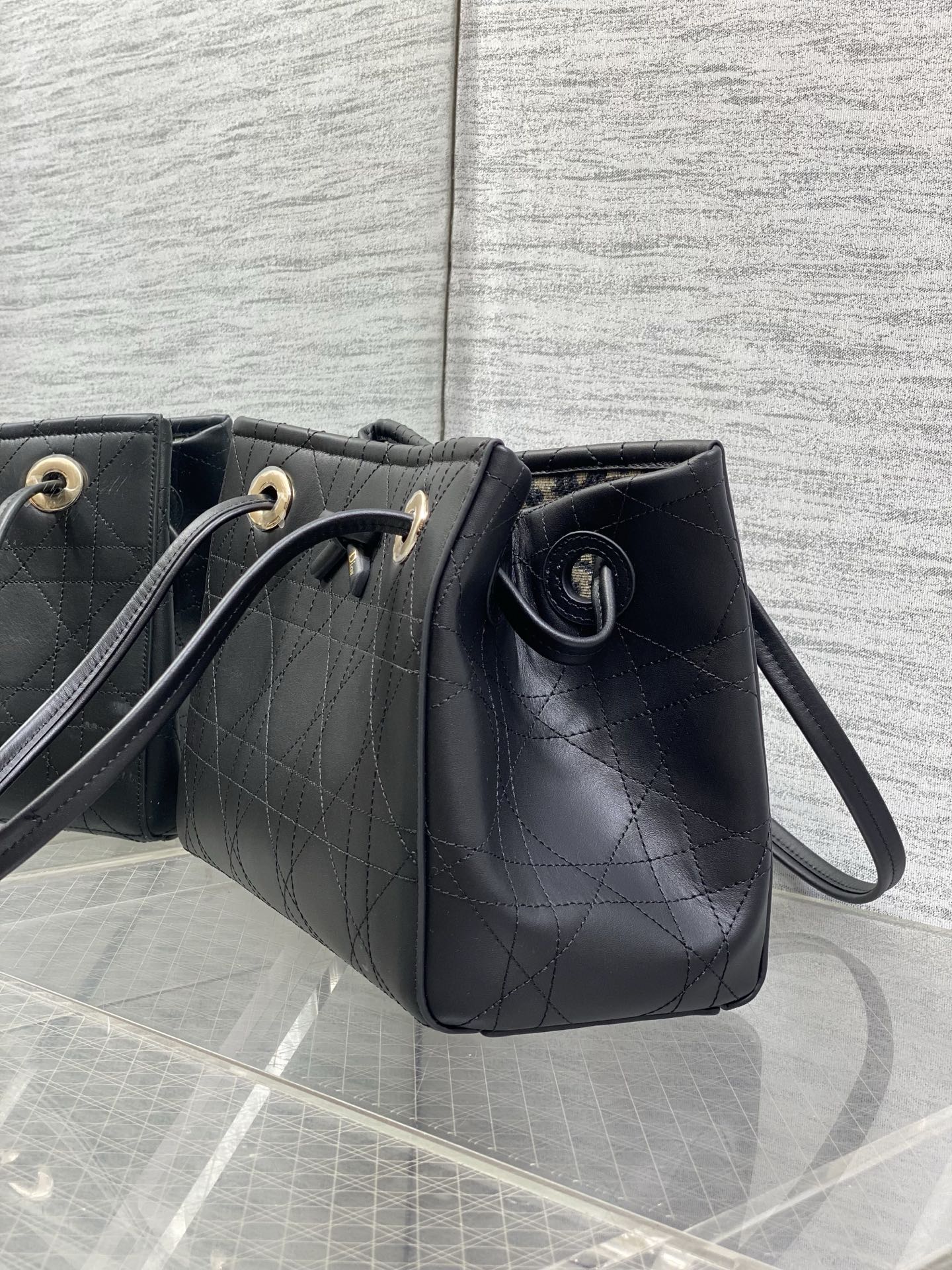 dior small black promenade shopping bag