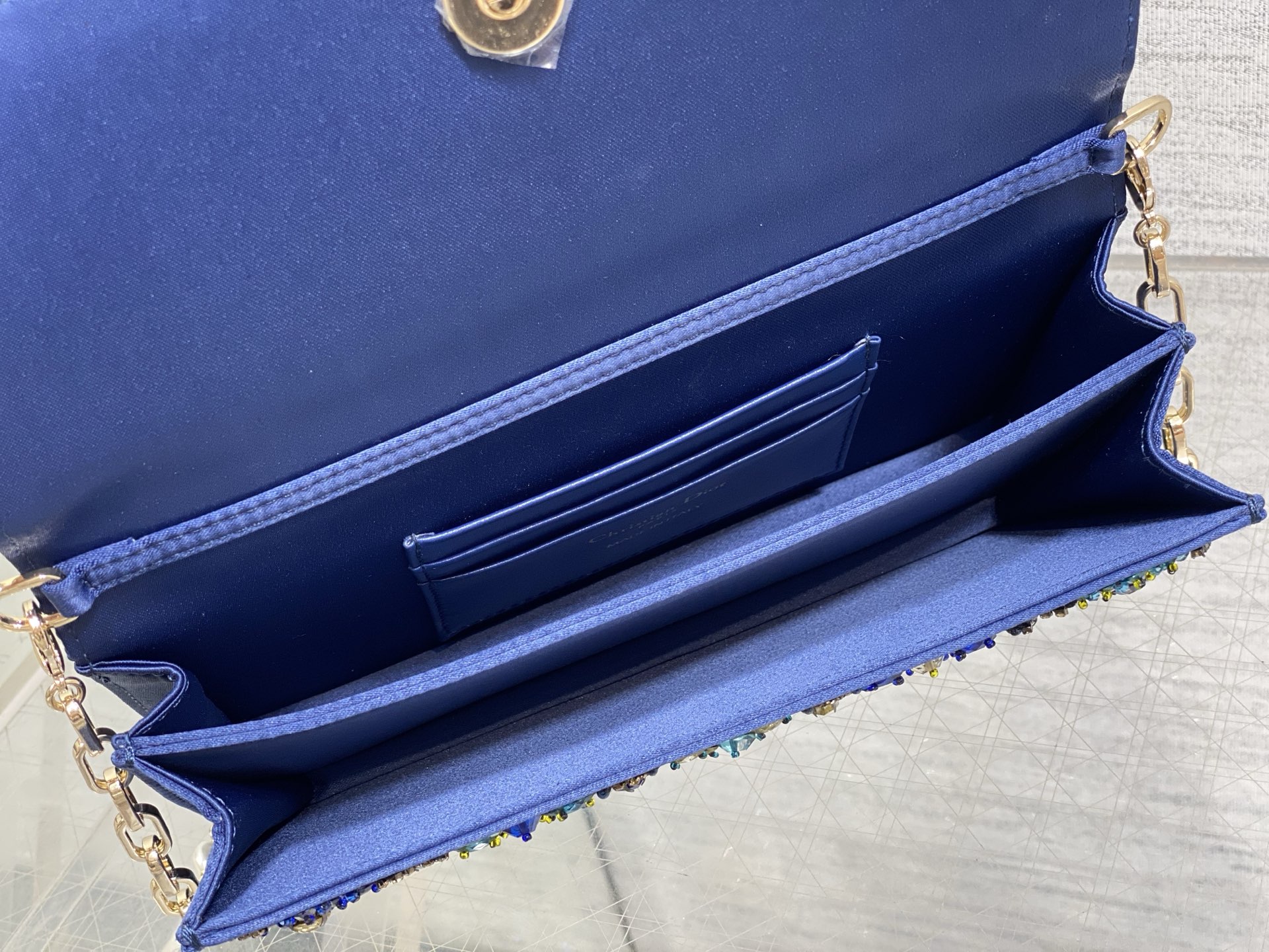 dior blue beaded my dior mini bag