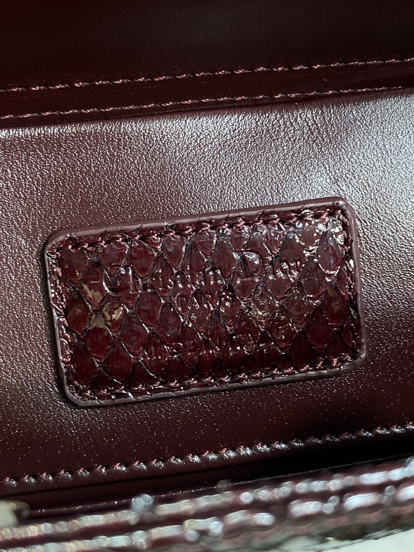dior burgundy python lady d joy bag