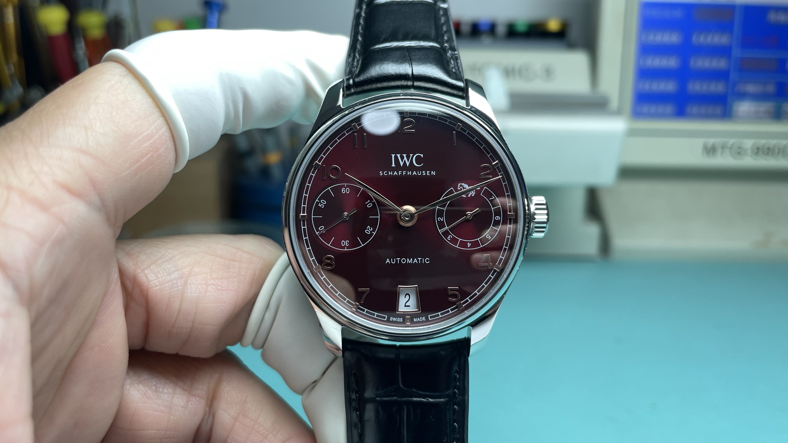 NO:741647,IWC Portuguese seven-day chain, Year of the Horse, Portuguese seven days, red face,,iwc19860909万国葡萄牙七日链 马年葡七 红面,,iwc,Watch
