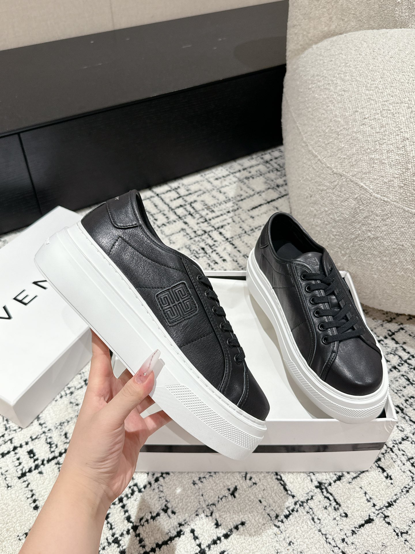 Givenchy Sneaker Scarpe Canvas Designer High Replica Splicing Unisex Tela Cotone Pelle bovina di pecora Casual 6 i1721139904 7661 7