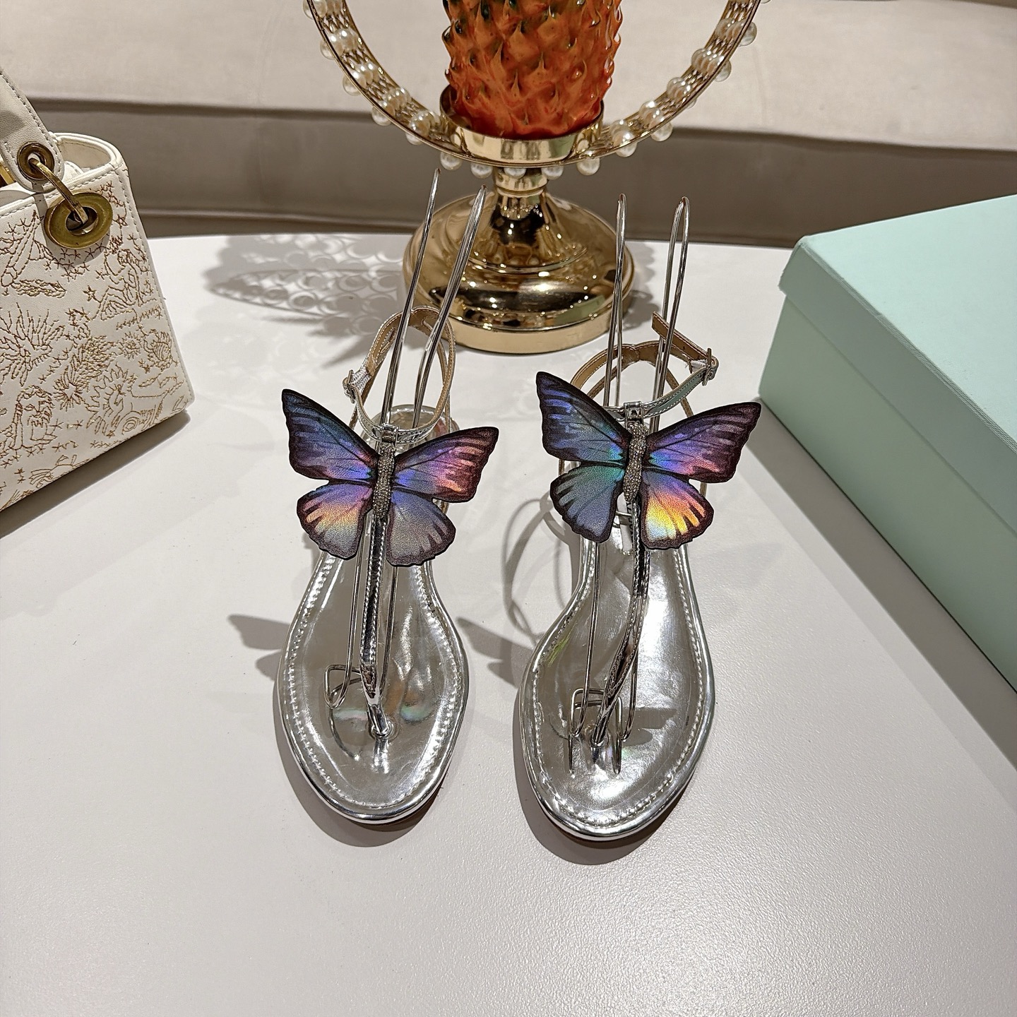 Piña 🍍Versión spot exclusiva @ Aquazzura (Aquazzura) Papillon Butterfly Series ❤︎ Forro: Forro de piel de oveja perlad…