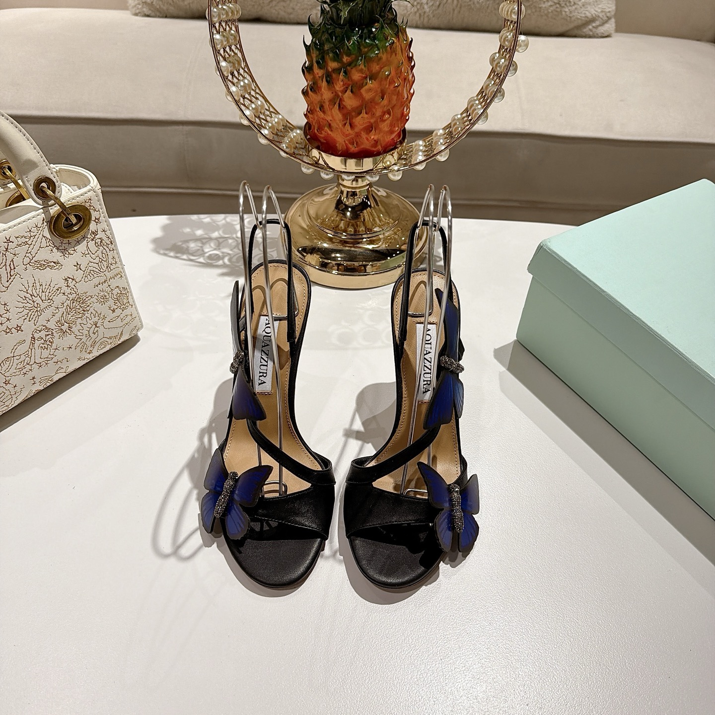 Piña 🍍Versión spot exclusiva @ Aquazzura (Aquazzura) Papillon Butterfly Series ❤︎ Forro: Forro de piel de oveja perlad…