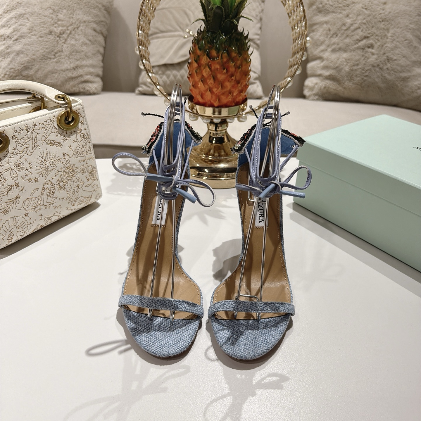 Piña 🍍Versión spot exclusiva @ Aquazzura (Aquazzura) Serie de mariposas Papillon, parche de mariposa tridimensional al…